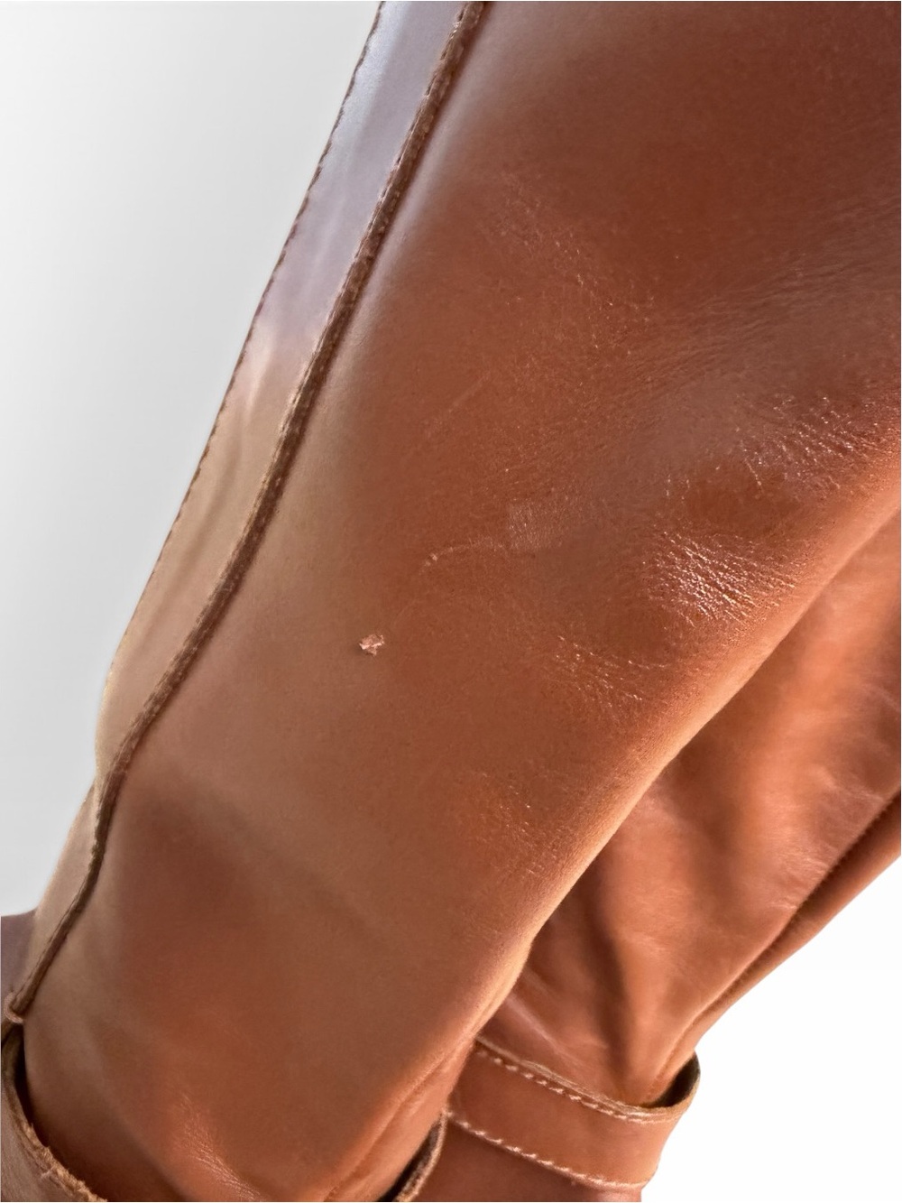 Bandolino Codi Cognac Brown Leather Knee High Riding Boots Buckle Womens 8.5 - Picture 9 of 12